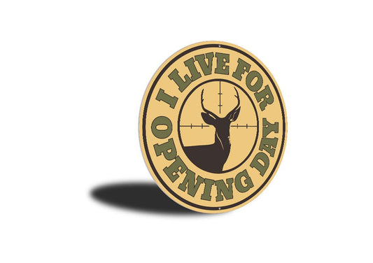 "Opening Day", Deer Hunting Cabin Sign