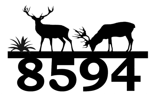 Deer Themed Customized Metal Address Plaque - Made in USA