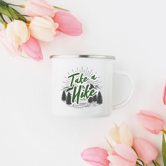Hiker Enamel Mug, Wanderlust