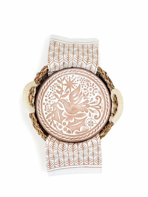 Hand-crafted Bread Warmer & Tea Towel - Dove Round