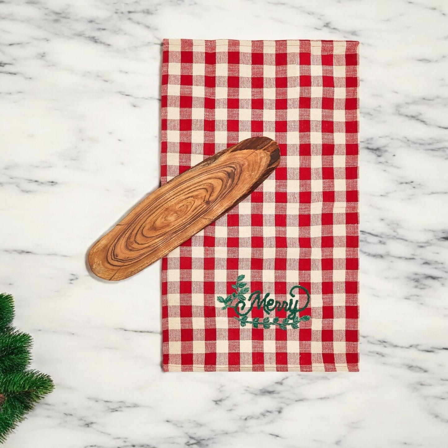 Holiday Charcuterie & Red Tartan Towel Set