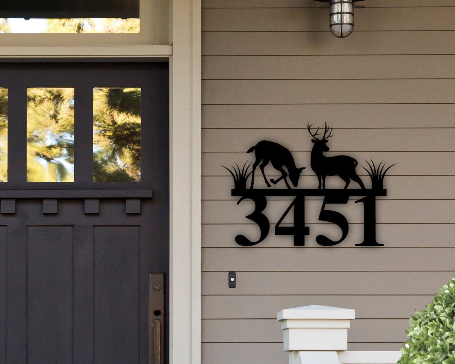 Deer Themed Customized Metal Address Plaque - Made in USA