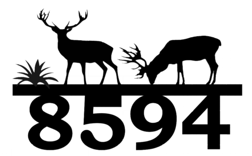Deer Themed Customized Metal Address Plaque - Made in USA