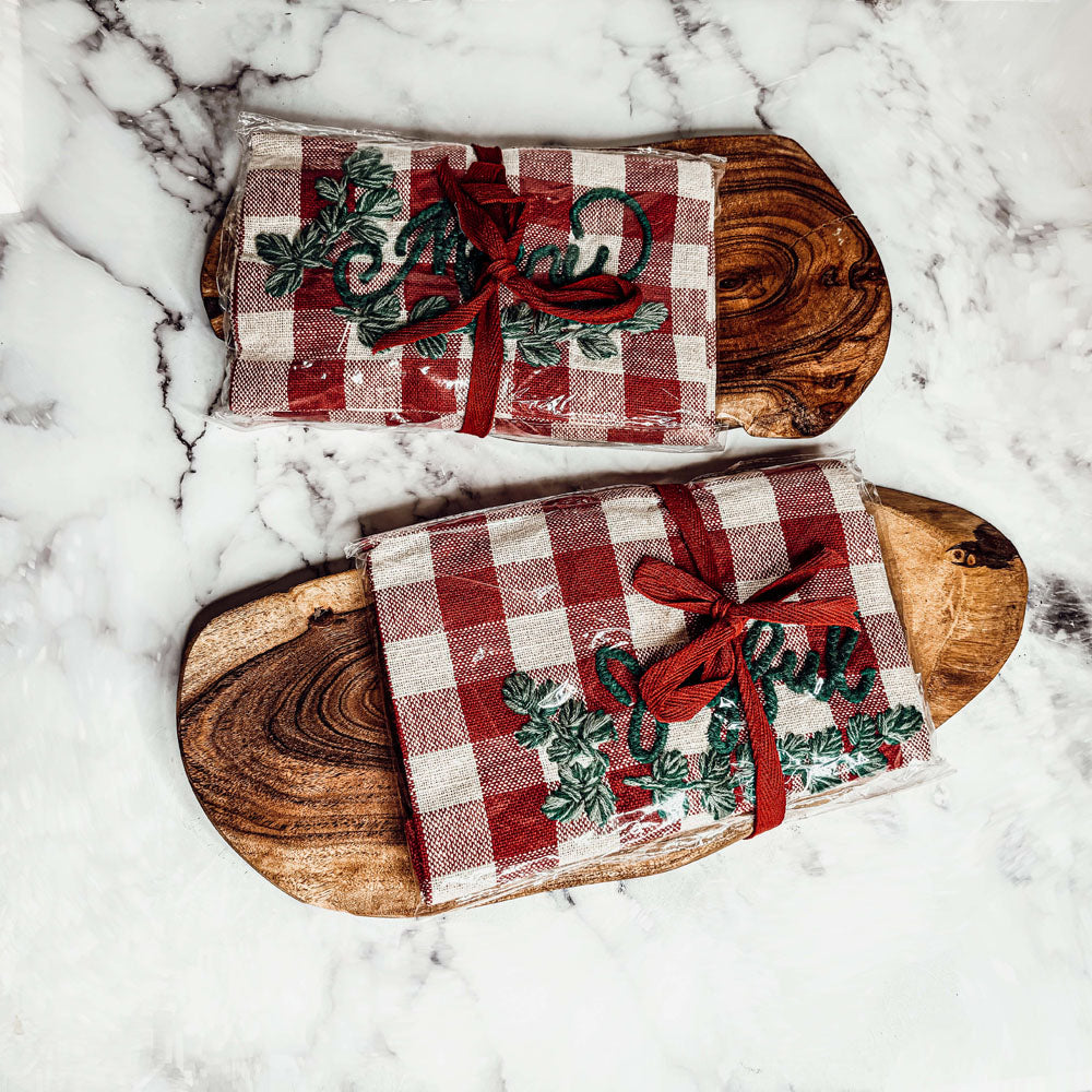 Holiday Charcuterie & Red Tartan Towel Set