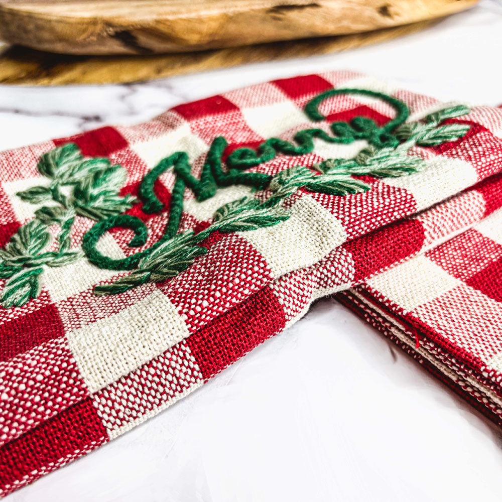 Holiday Charcuterie & Red Tartan Towel Set