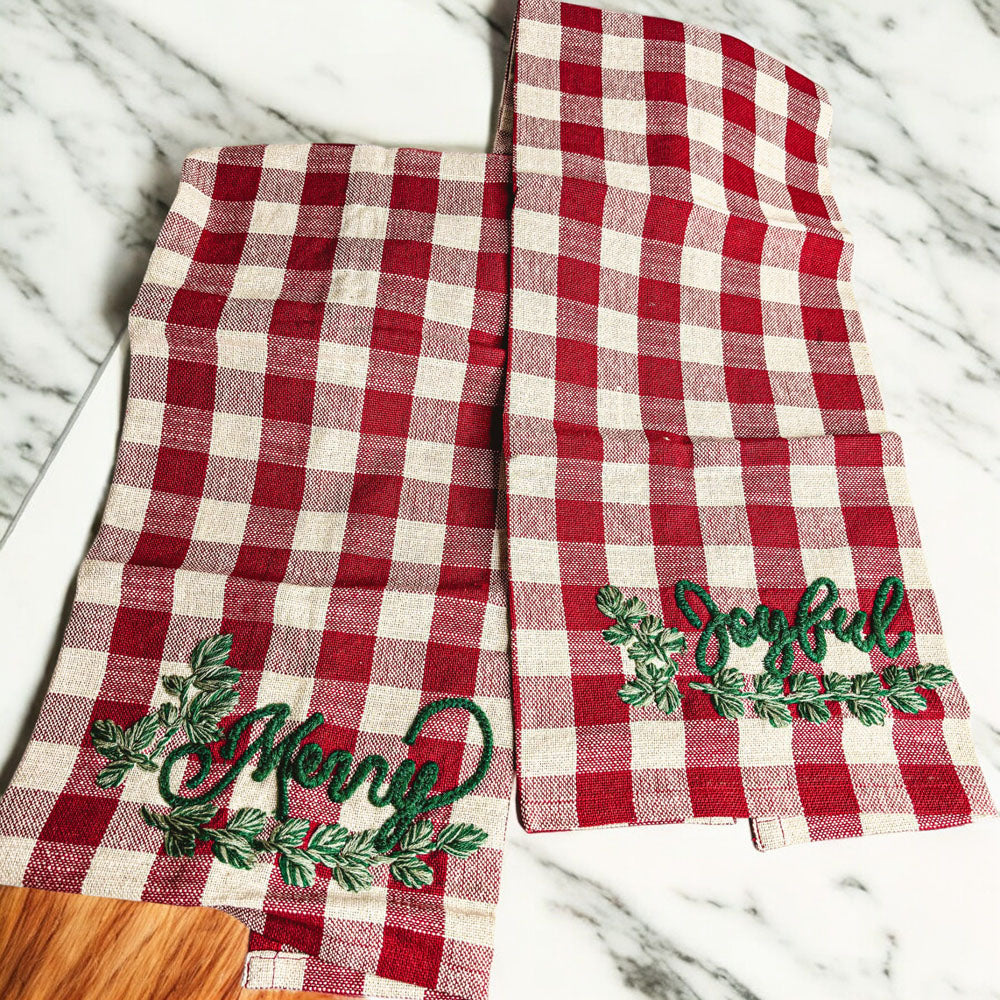 Holiday Charcuterie & Red Tartan Towel Set