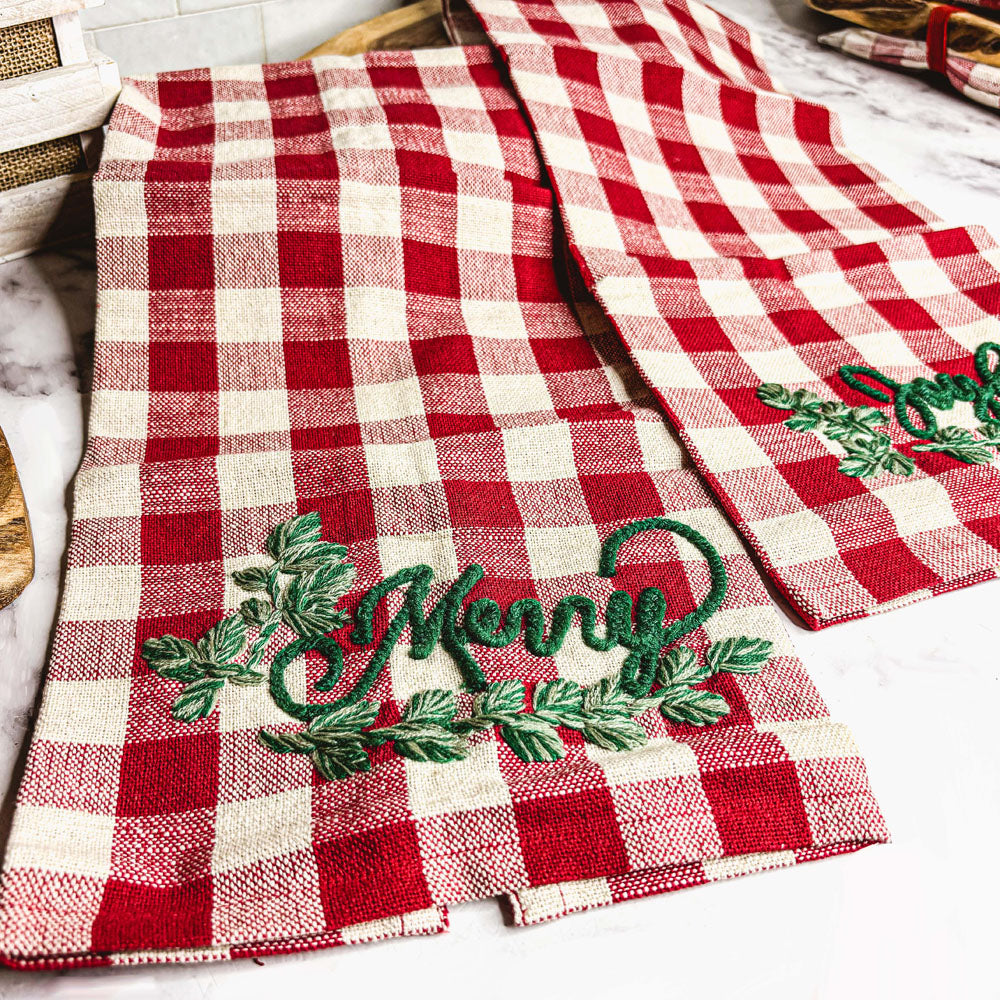 Holiday Charcuterie & Red Tartan Towel Set