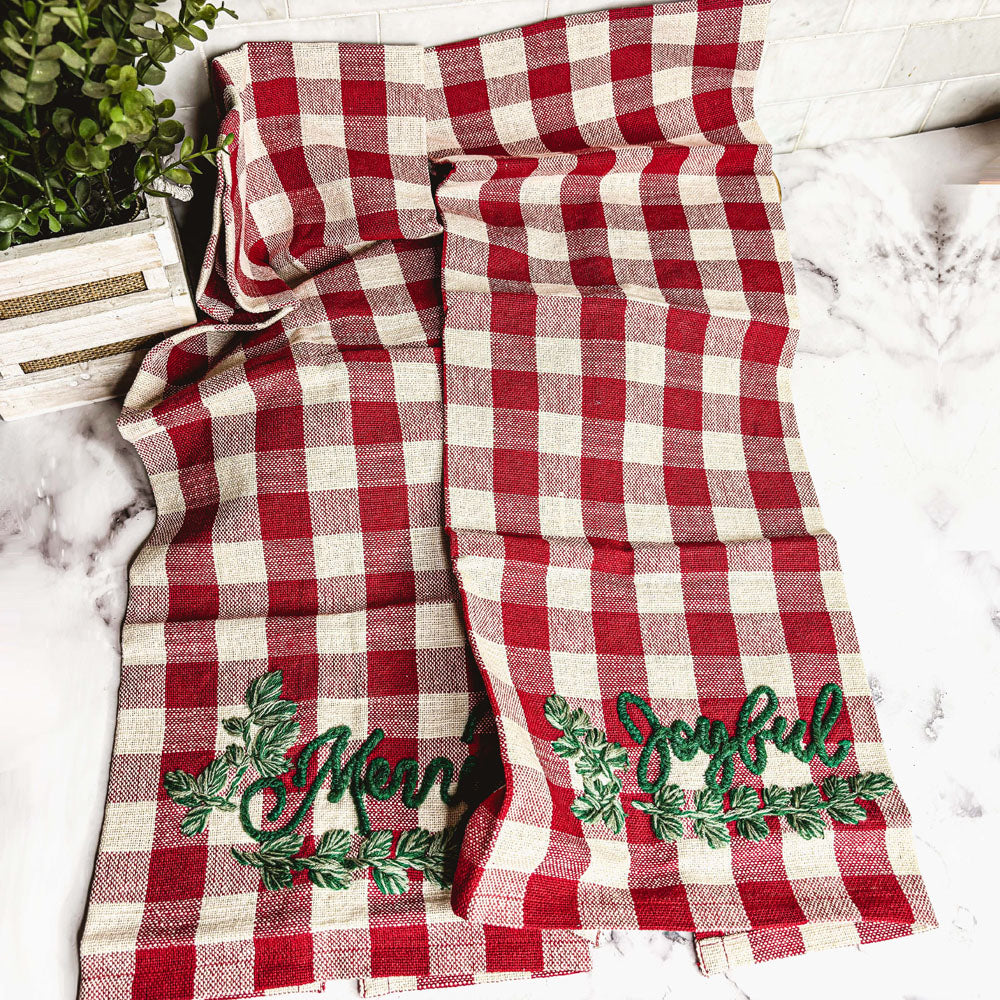 Holiday Charcuterie & Red Tartan Towel Set