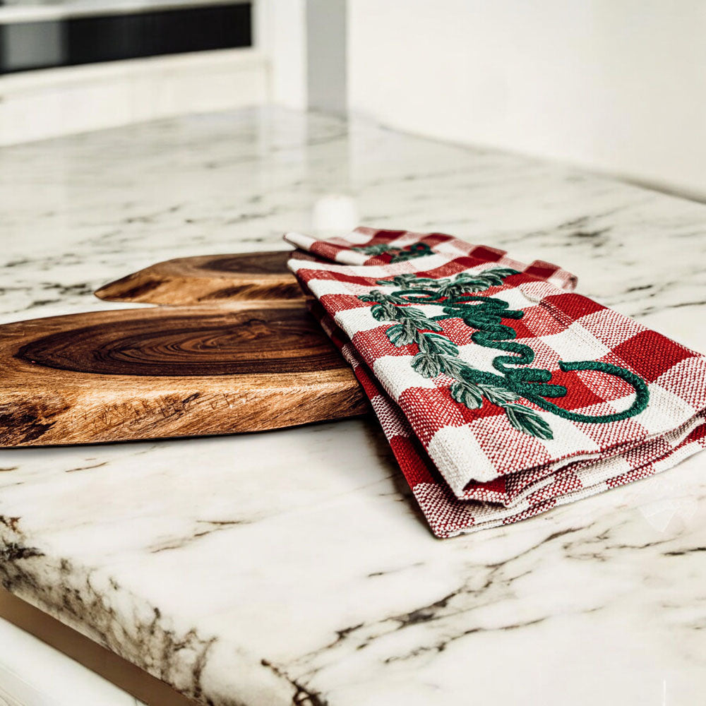 Holiday Charcuterie & Red Tartan Towel Set