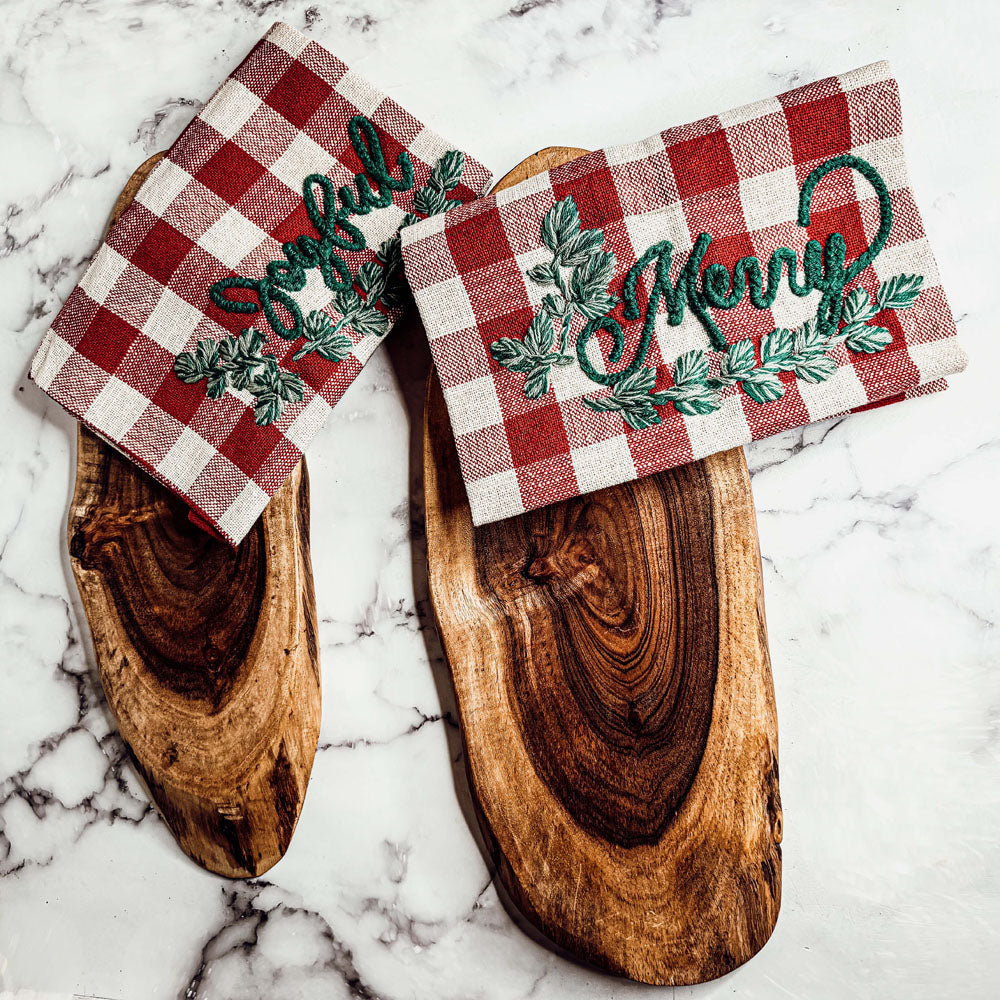 Holiday Charcuterie & Red Tartan Towel Set