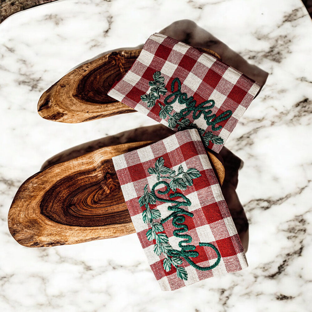 Holiday Charcuterie & Red Tartan Towel Set