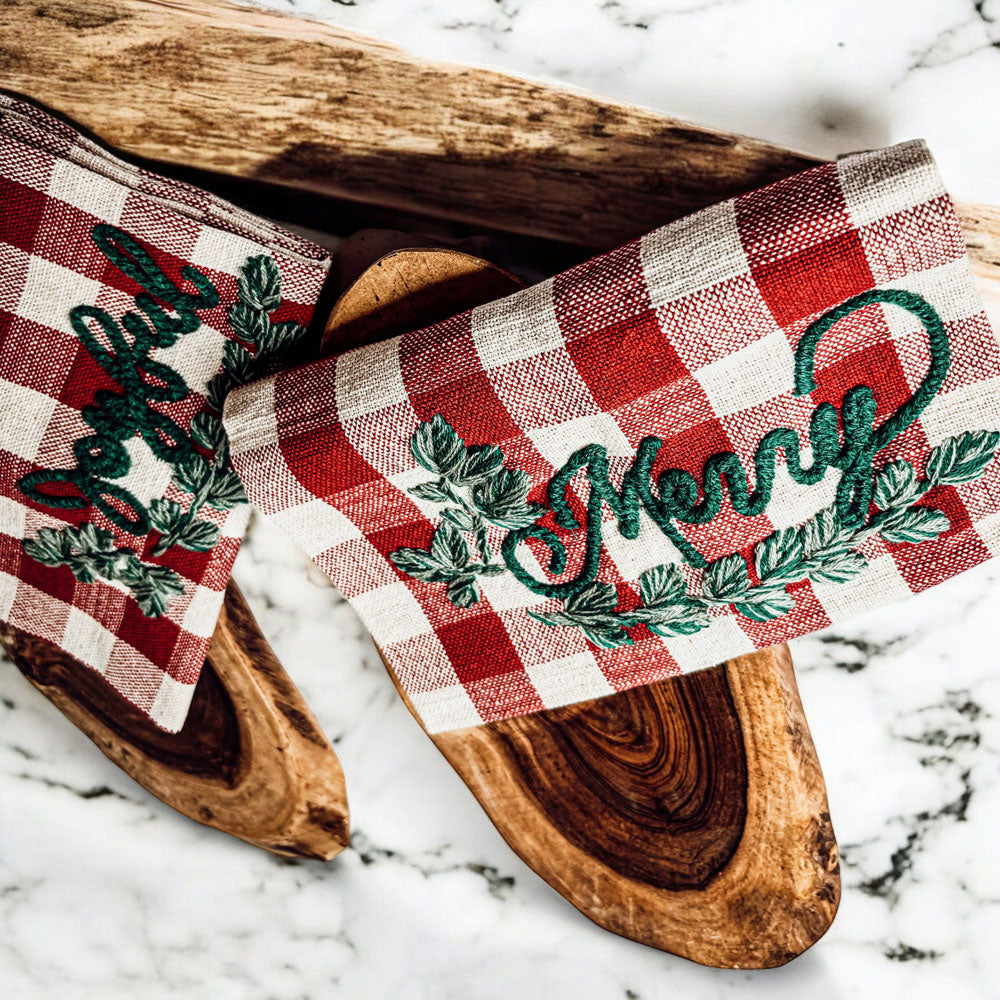 Holiday Charcuterie & Red Tartan Towel Set