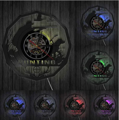 Nostalgic Shotgun Hunting Dog Wall Clock