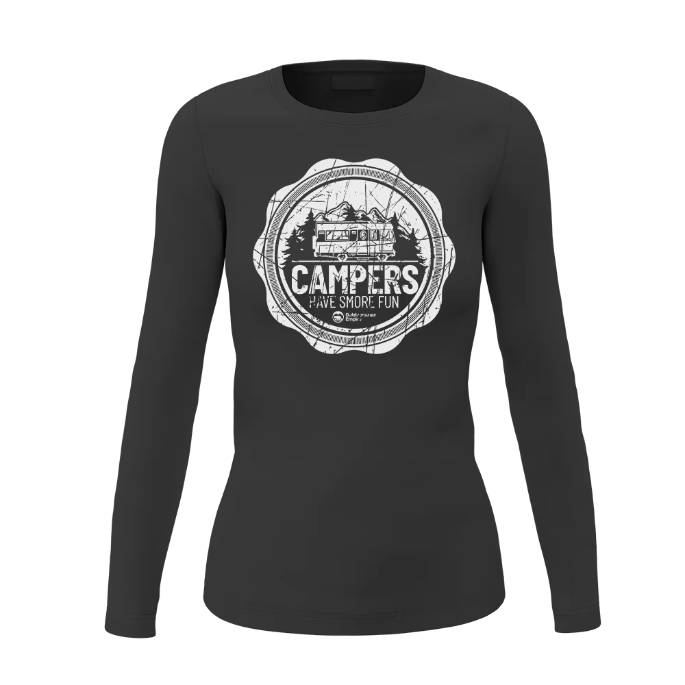 Camping Seal Women Long Sleeve Shirt