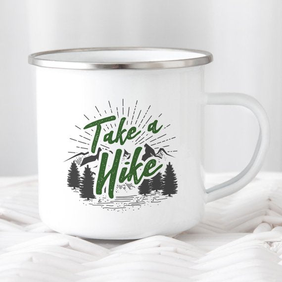 Hiker Enamel Mug, Wanderlust