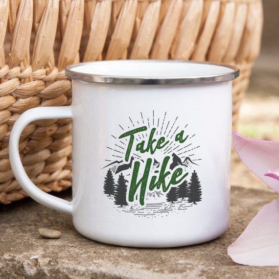 Hiker Enamel Mug, Wanderlust