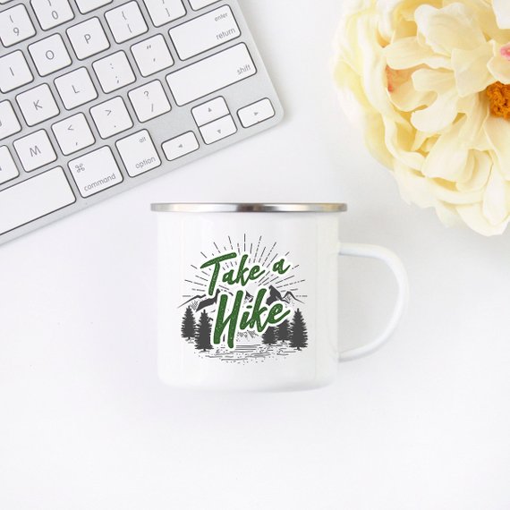 Hiker Enamel Mug, Wanderlust