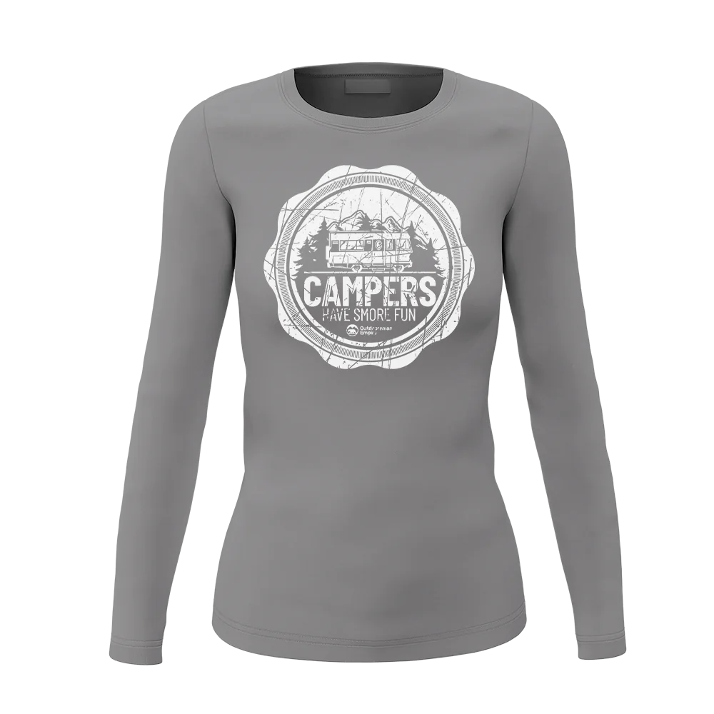 Camping Seal Women Long Sleeve Shirt