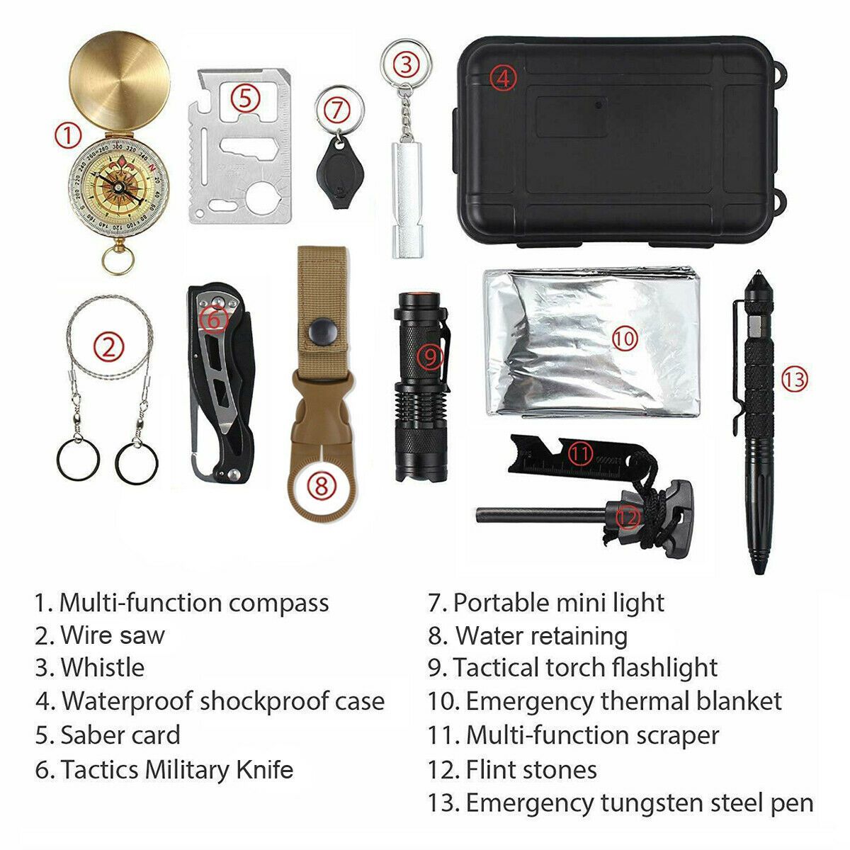 14 in 1 Emergency Survival & Safety Kit